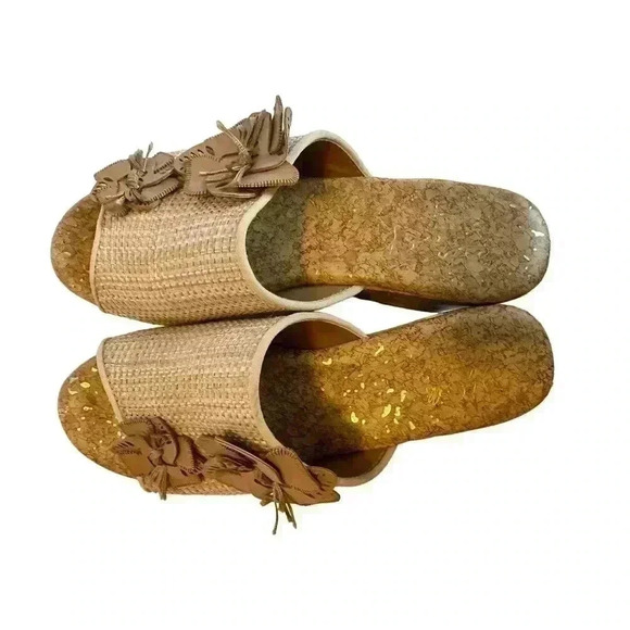 Jaclyn Smith Sandals Womens 7 Adina Natural Platform Slide Brown Wedge Open Toe - Picture 5 of 10